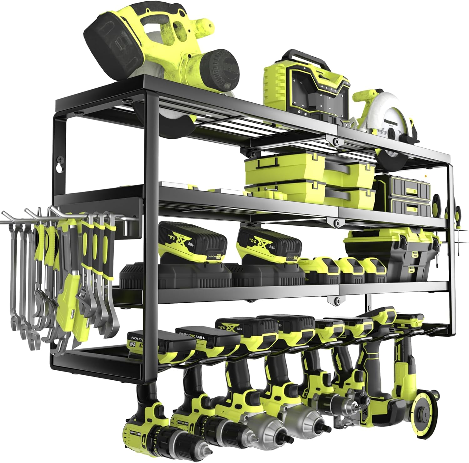 4단 벽걸이형 전동공구 정리대(충전 스테이션 포함),  - Power Tools Storage 리뷰 및 가격