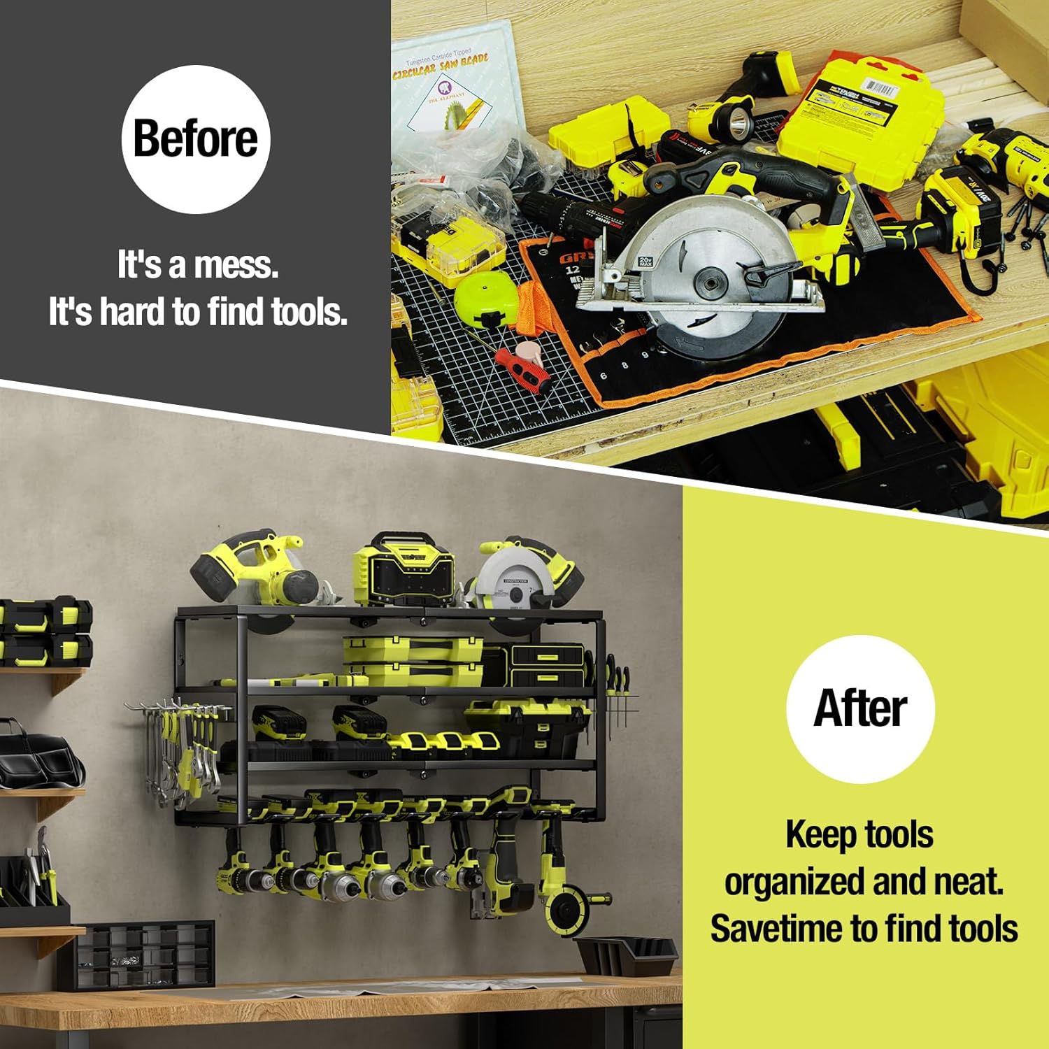 4단 벽걸이형 전동공구 정리대(충전 스테이션 포함),  - Power Tools Storage 리뷰 및 가격