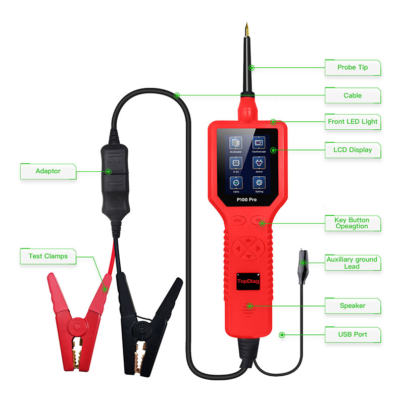 최신형 탑다이그 파워 프로브 P100 프로 자동차 회로 - Power Tools Red 리뷰 및 가격