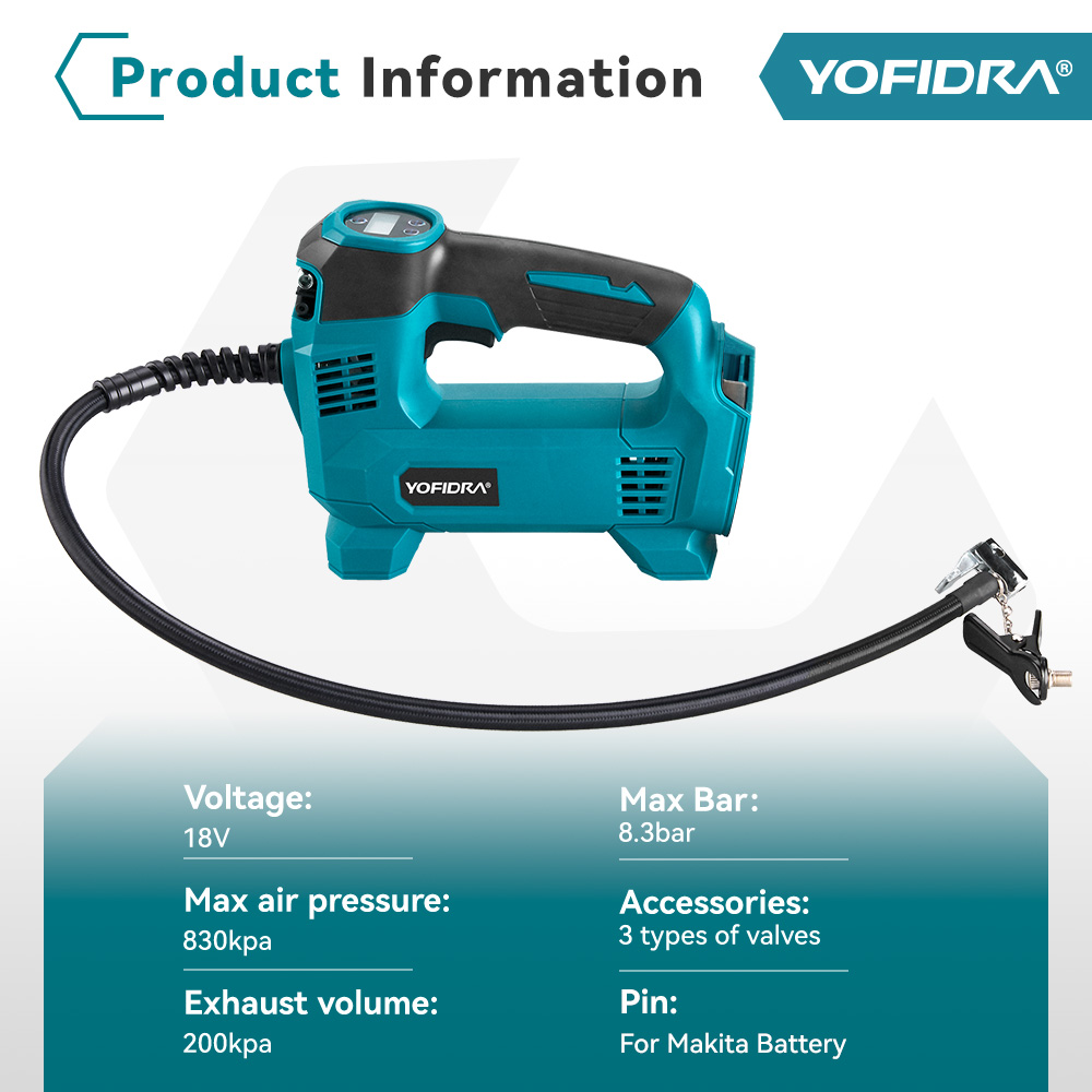 YOFIDRA 830Kpa 무선 전동 에어 펌프 오토바 - Power Tools Pneumatic 리뷰 및 가격